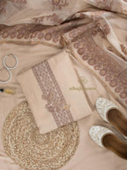 Cotton Silk Suit With Zari Weaving