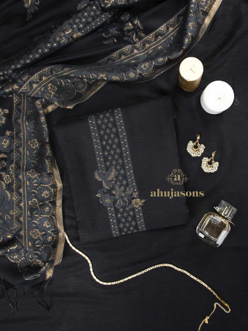 Cotton Silk Suit With Zari Weaving