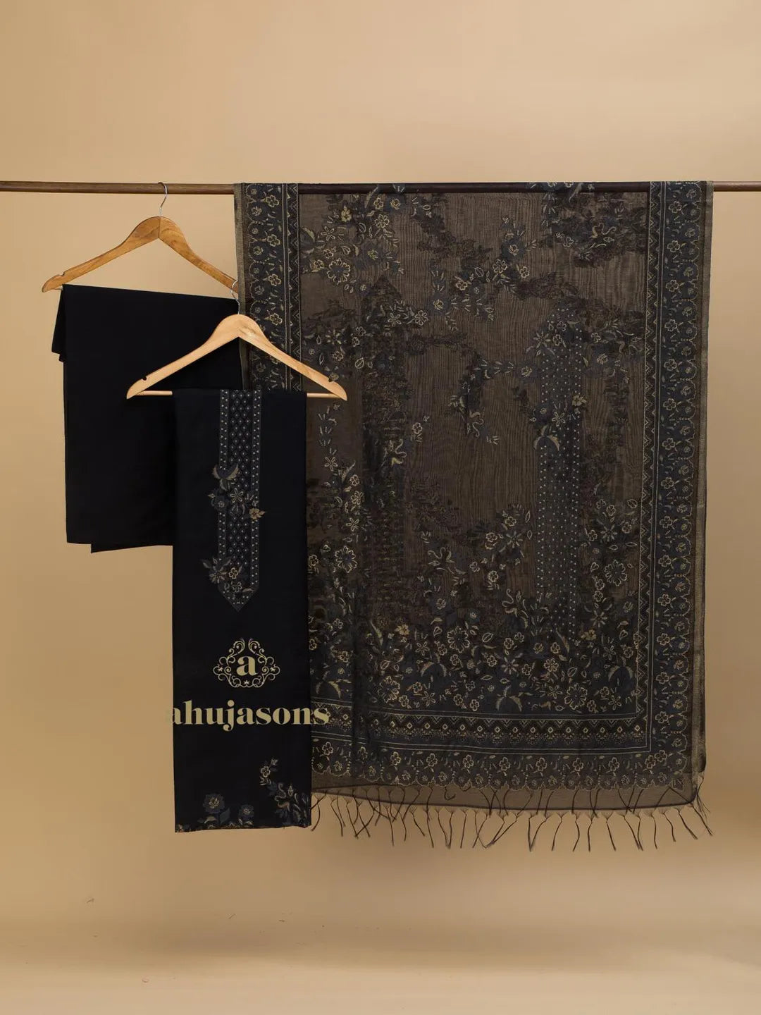 Cotton Silk Suit With Zari Weaving