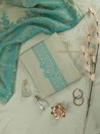 Cotton Silk Suit With Zari Weaving