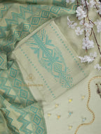 Cotton Silk Suit With Zari Weaving