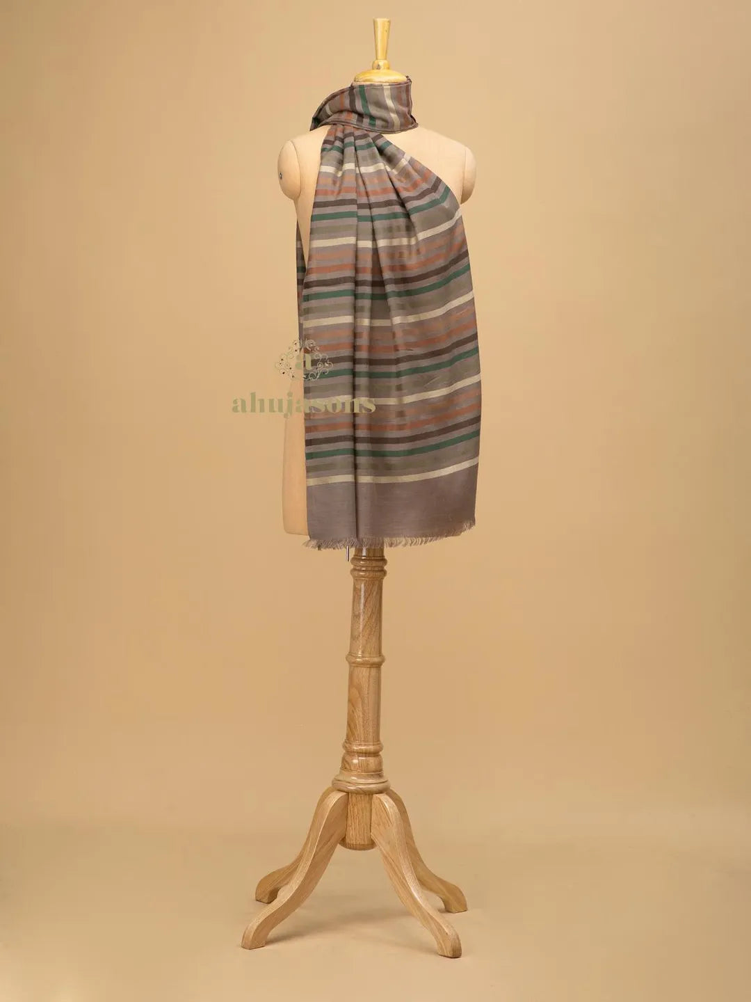 Chic Stole Wool Blend with Dobby Pattern in Multi