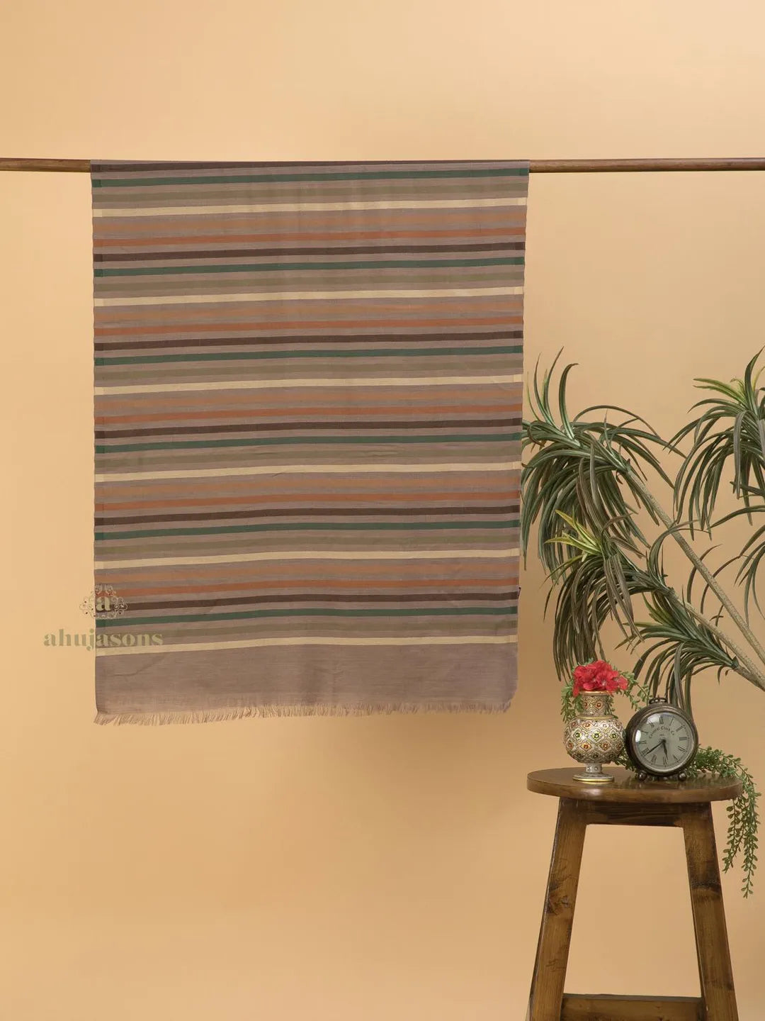 Chic Stole Wool Blend with Dobby Pattern in Multi