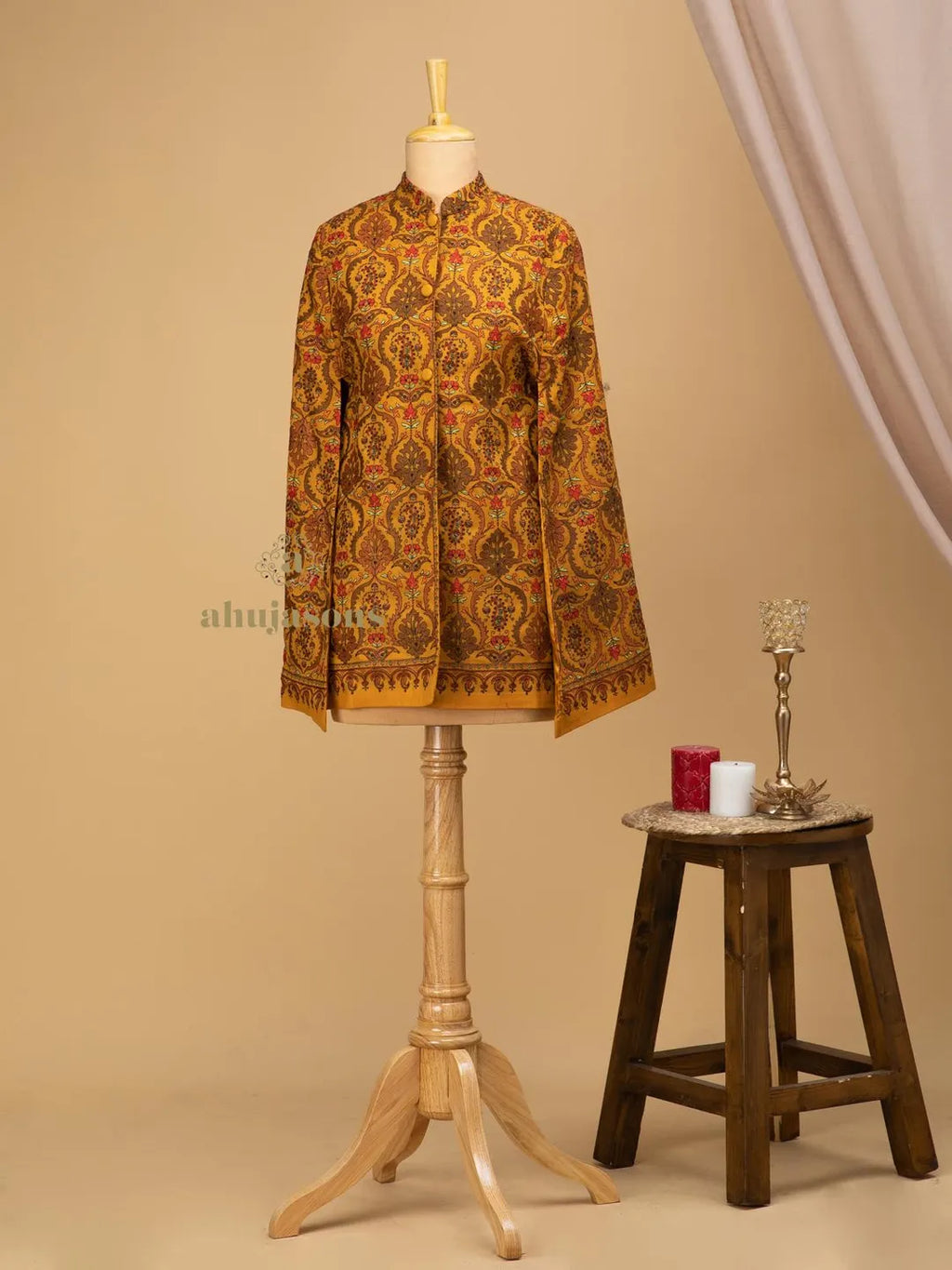 Contemporary Jacket with Aari Embroidery Pattern in Multi