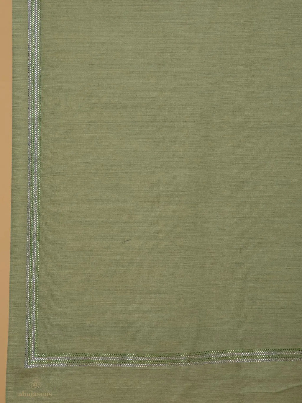 Elegant Stole Wool Blend with Dobby Pattern in Pista Green