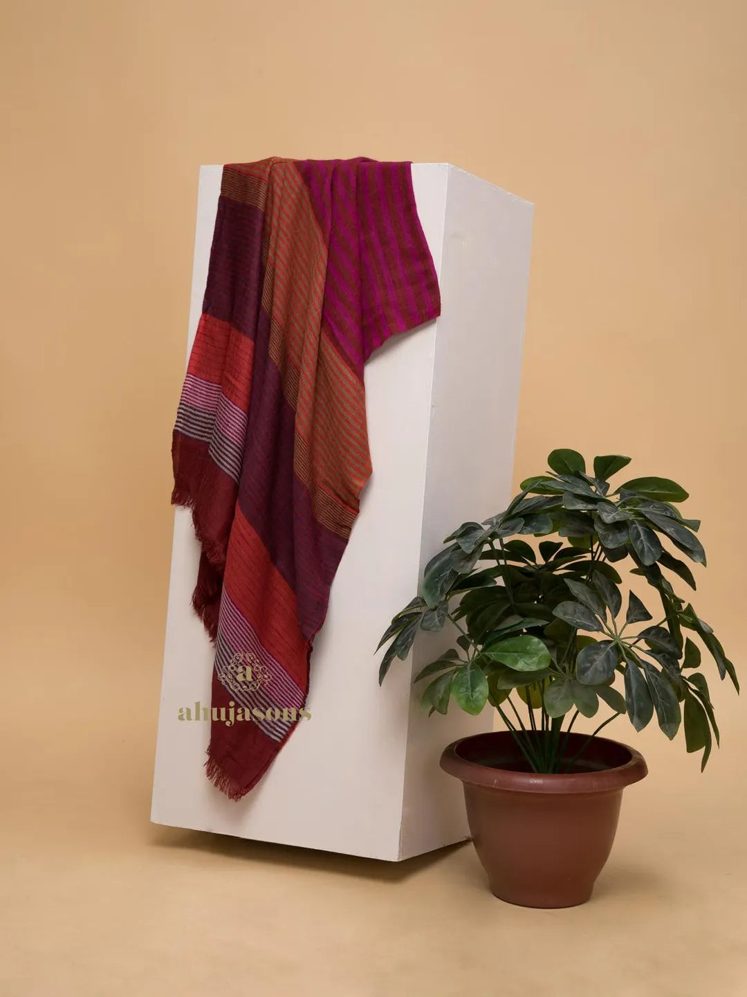 Elegant Stole with Dobby Pattern in Multi