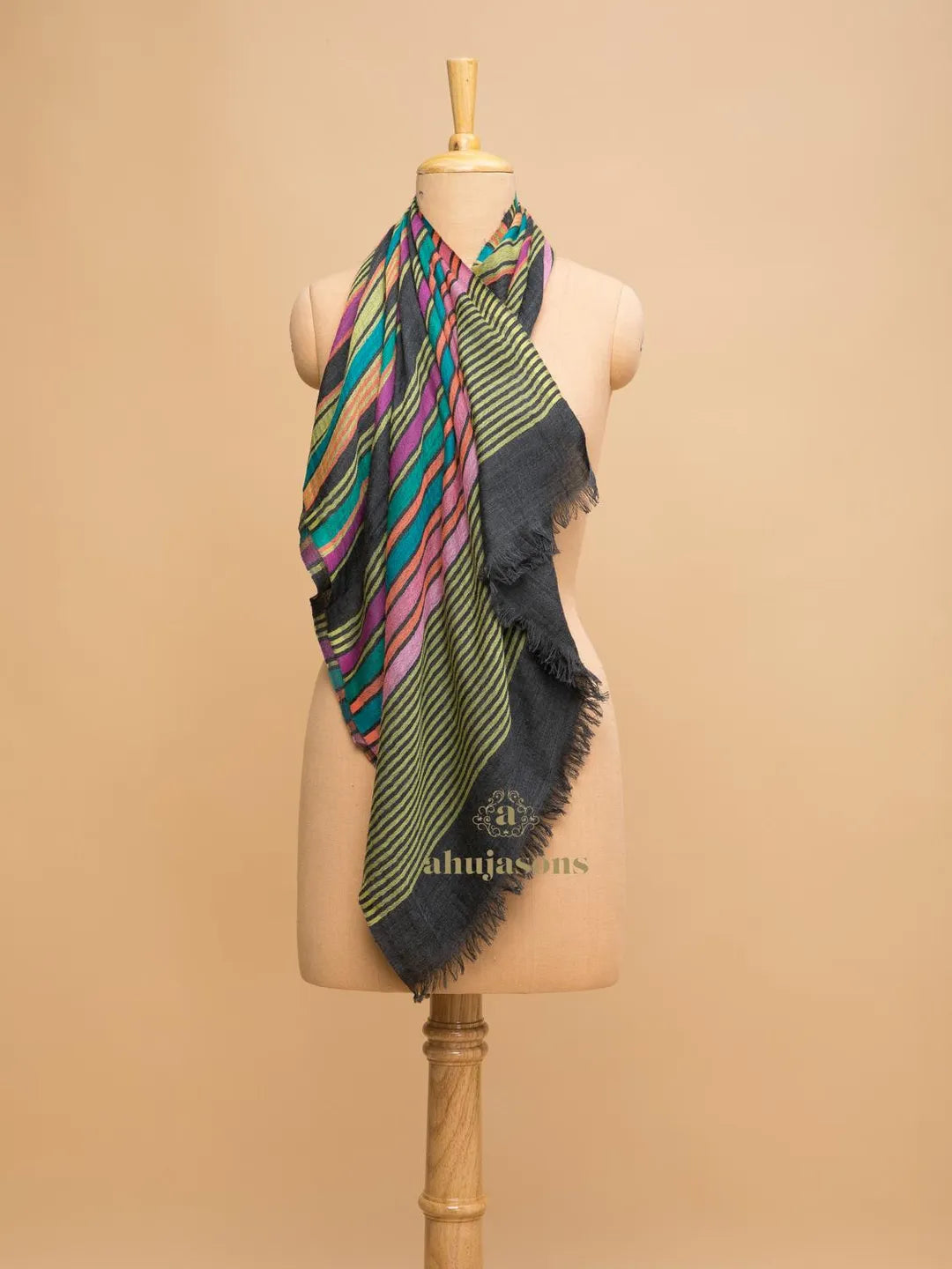 Elegant Stole with Dobby Pattern in Multi