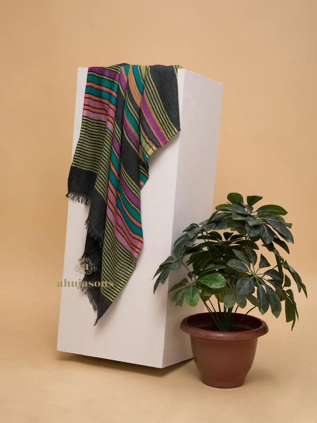 Elegant Stole with Dobby Pattern in Multi