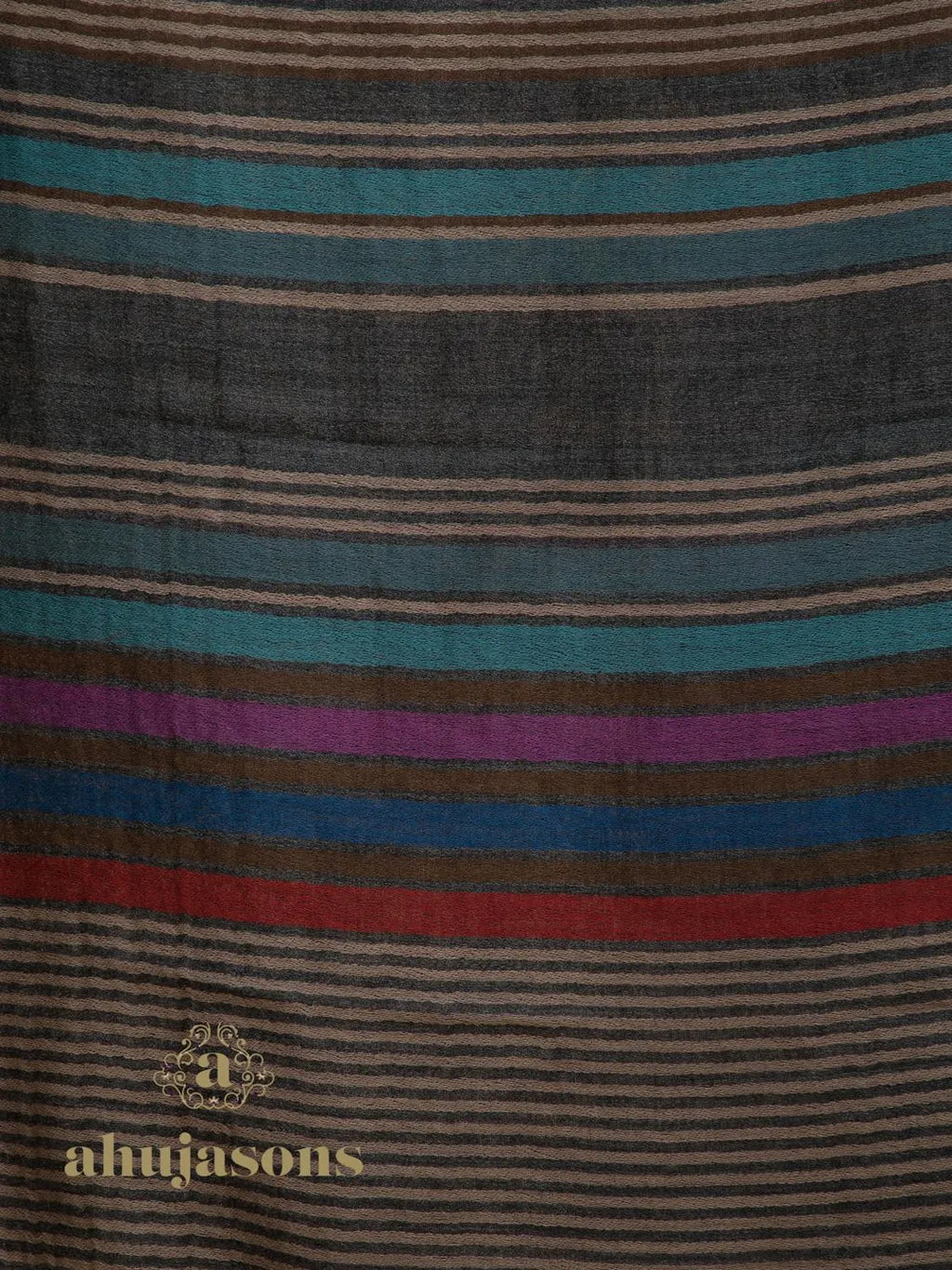 Elegant Stole Wool Blend with Dobby Pattern in Multi