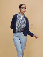 Elegant Stole Wool Blend with Dobby Pattern in Multi