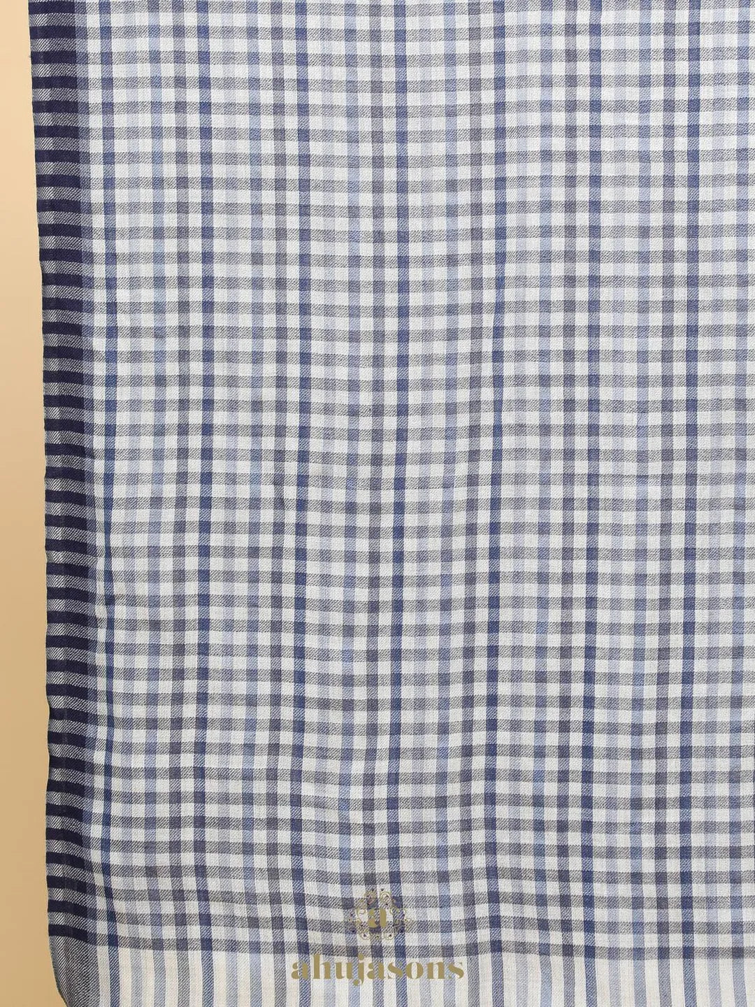 Elegant Stole Wool Blend with Dobby Pattern in Multi