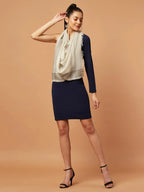 Elegant Stole Wool Blend with Dobby Pattern in Ivory