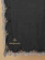 Chic Stole Wool Blend with Dobby Pattern in Grey