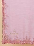 Elegant Stole Wool Blend with Dobby Pattern in Pink