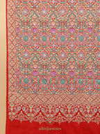 Elegant Stole Wool Blend with Border Embroidery Pattern in Red