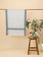 Elegant Stole Wool Blend with Dobby Pattern in Grey