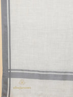 Elegant Stole Wool Blend with Dobby Pattern in Grey