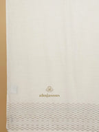 Chic Stole Wool Blend with Dobby Pattern in White