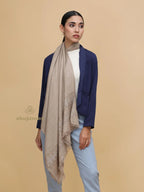 Chic Stole Wool Blend with Dobby Pattern in Beige