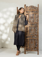 Brown Handloom Pure Pashmina Shawl with signature Stripe detailing