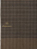 Brown Handloom Pure Pashmina Shawl with signature Stripe detailing