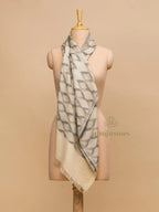 Chic Stole with Ekat Pattern in Beige