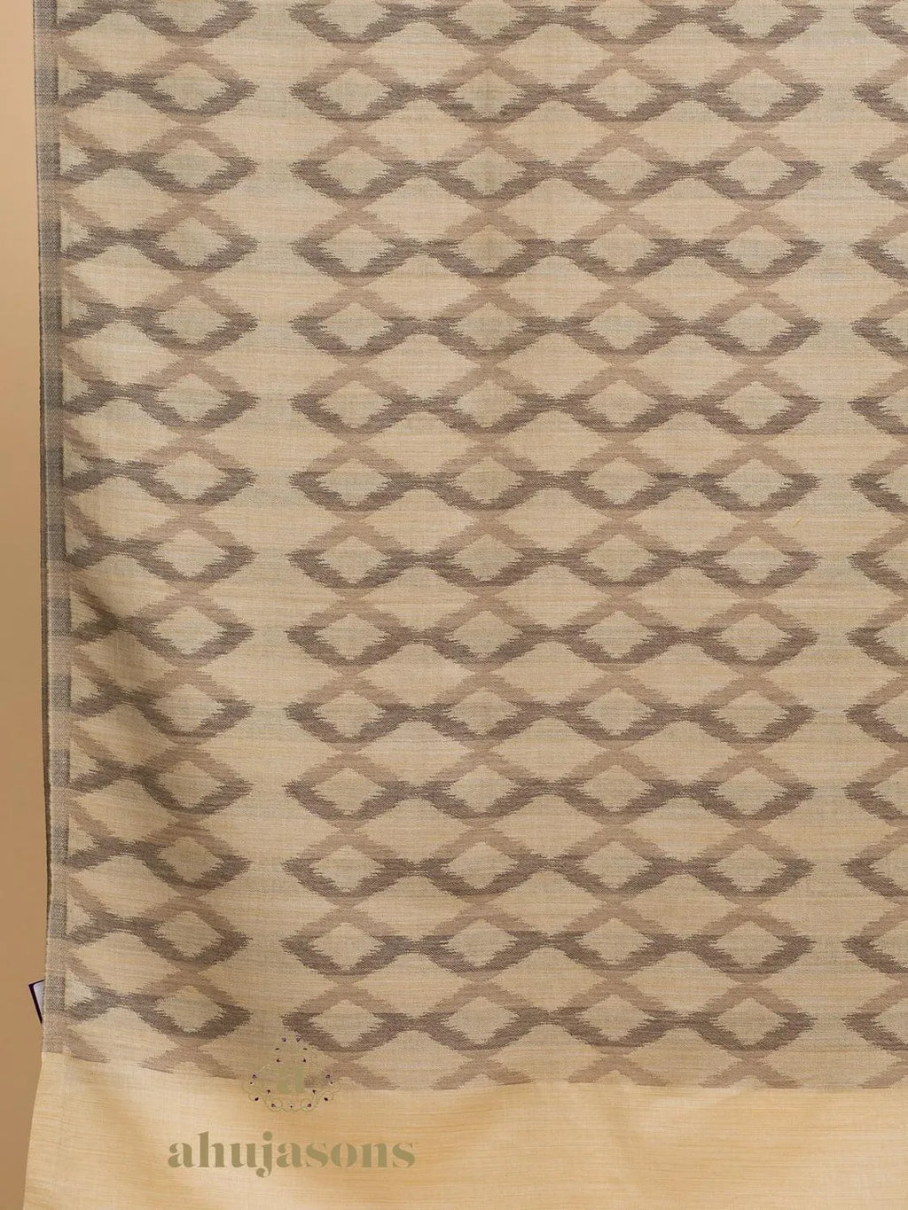 Chic Stole with Ekat Pattern in Beige