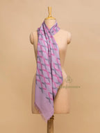 Elegant Stole with Ekat Pattern in Pink