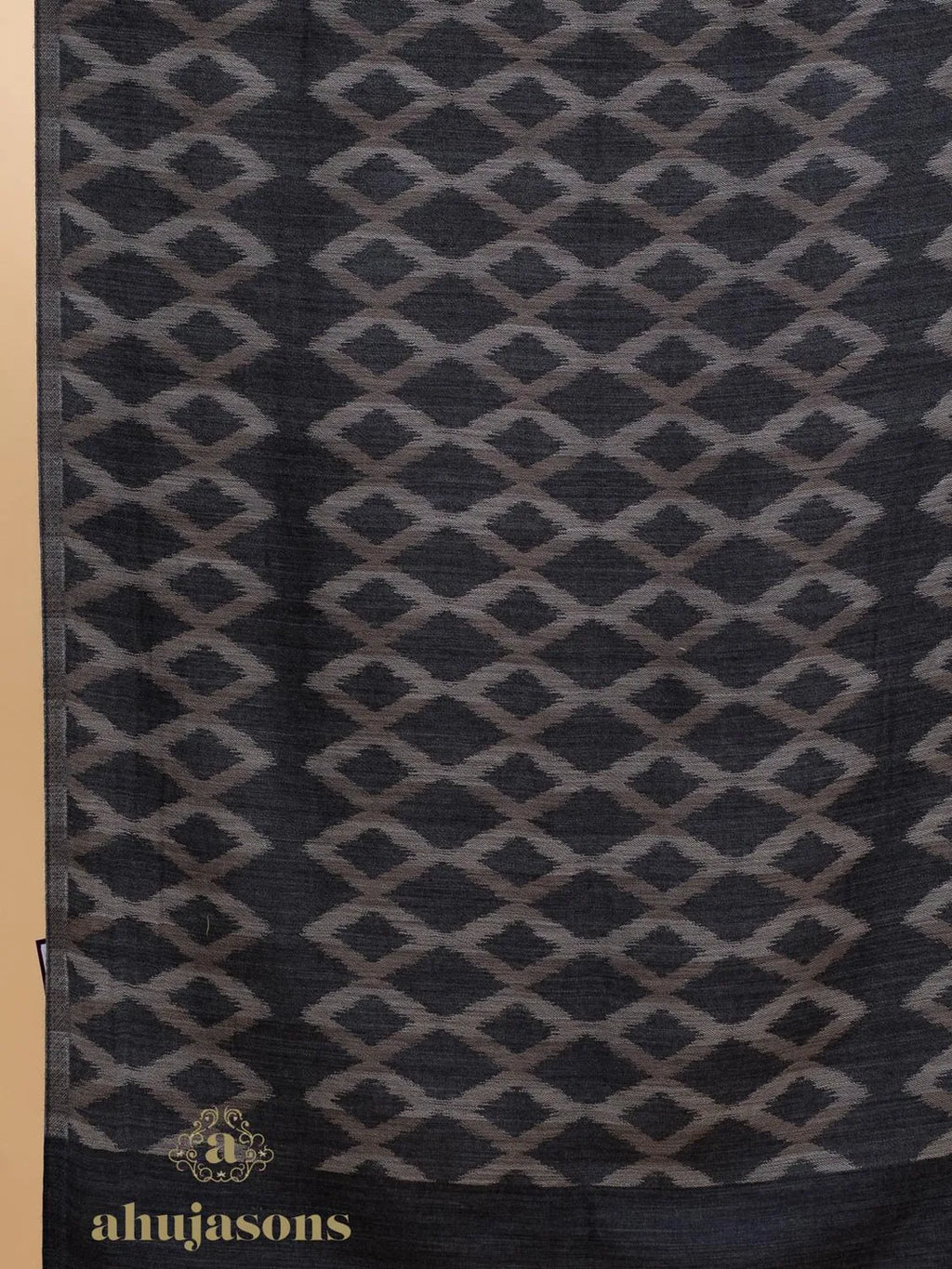 Elegant Stole with Ekat Pattern in Black