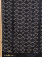 Elegant Stole with Ekat Pattern in Black