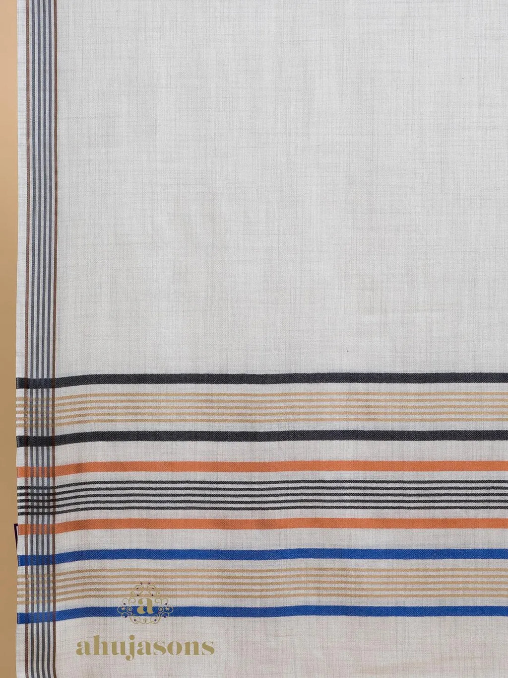 Elegant Stole with Dobby Pattern in White