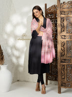 Baby Pink Handloom Pure Pashmina Shawl — Jama in intricate finish