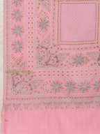 Baby Pink Handloom Pure Pashmina Shawl — Jama in intricate finish