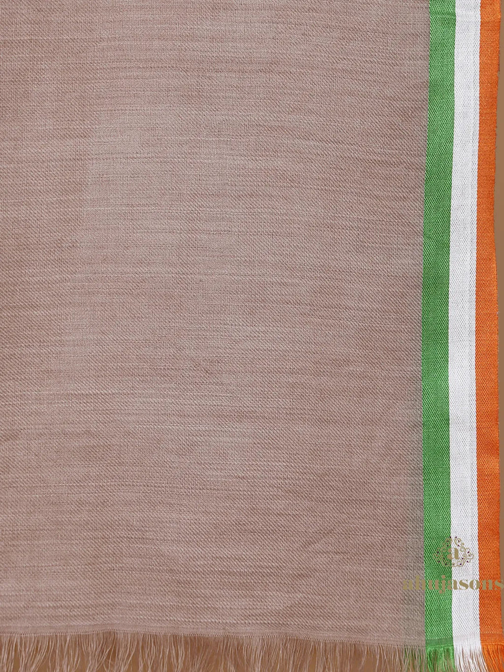 Elegant Stole with Tricolour Pattern in Beige