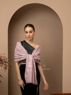 Elegant Stole Wool Blend with Embroidery Pattern in Pink