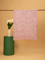 Elegant Stole Wool Blend with Embroidery Pattern in Pink