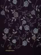 Chic Stole Wool Blend with Embroidery Pattern in Blue