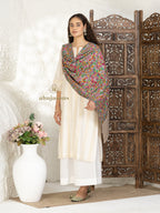 Beige Pashmina Stole accented by Jama