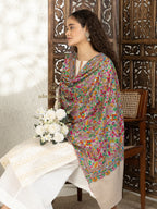 Beige Pashmina Stole accented by Jama