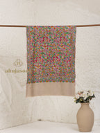 Beige Pashmina Stole accented by Jama