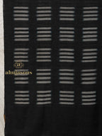 Black Handloom Pure Pashmina Shawl — Artisanal Check Pattern
