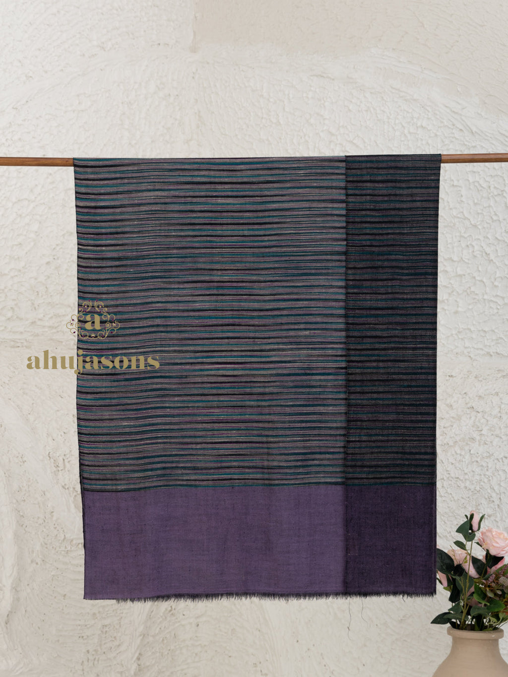 Dusty Purple Handloom Pure Pashmina Shawl — Ekat in elegant finish