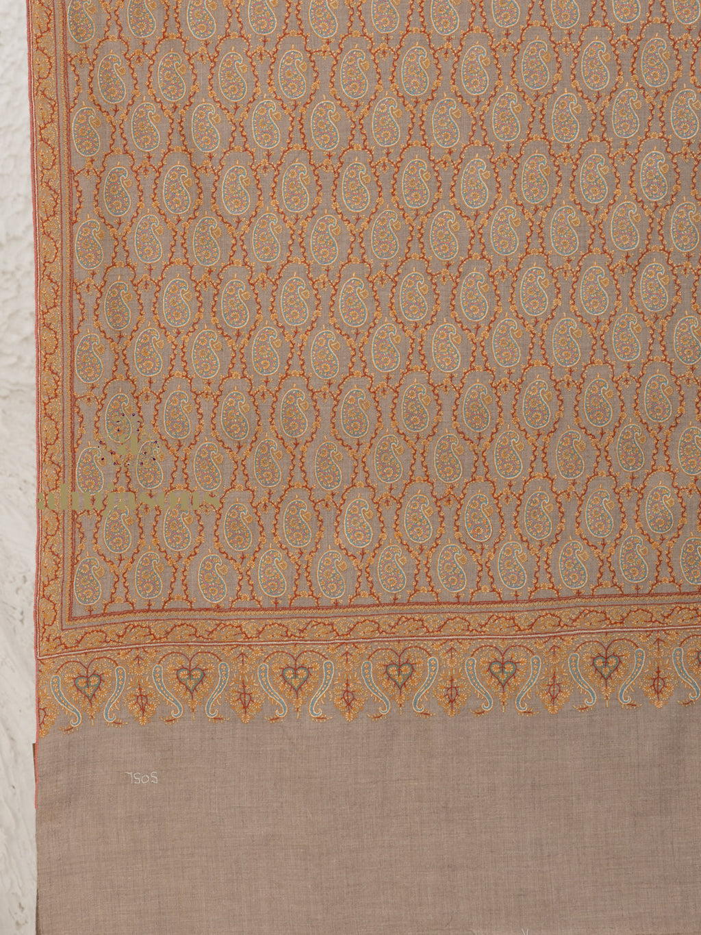 Beige Handloom Pure Pashmina Shawl — Jama in elegant finish