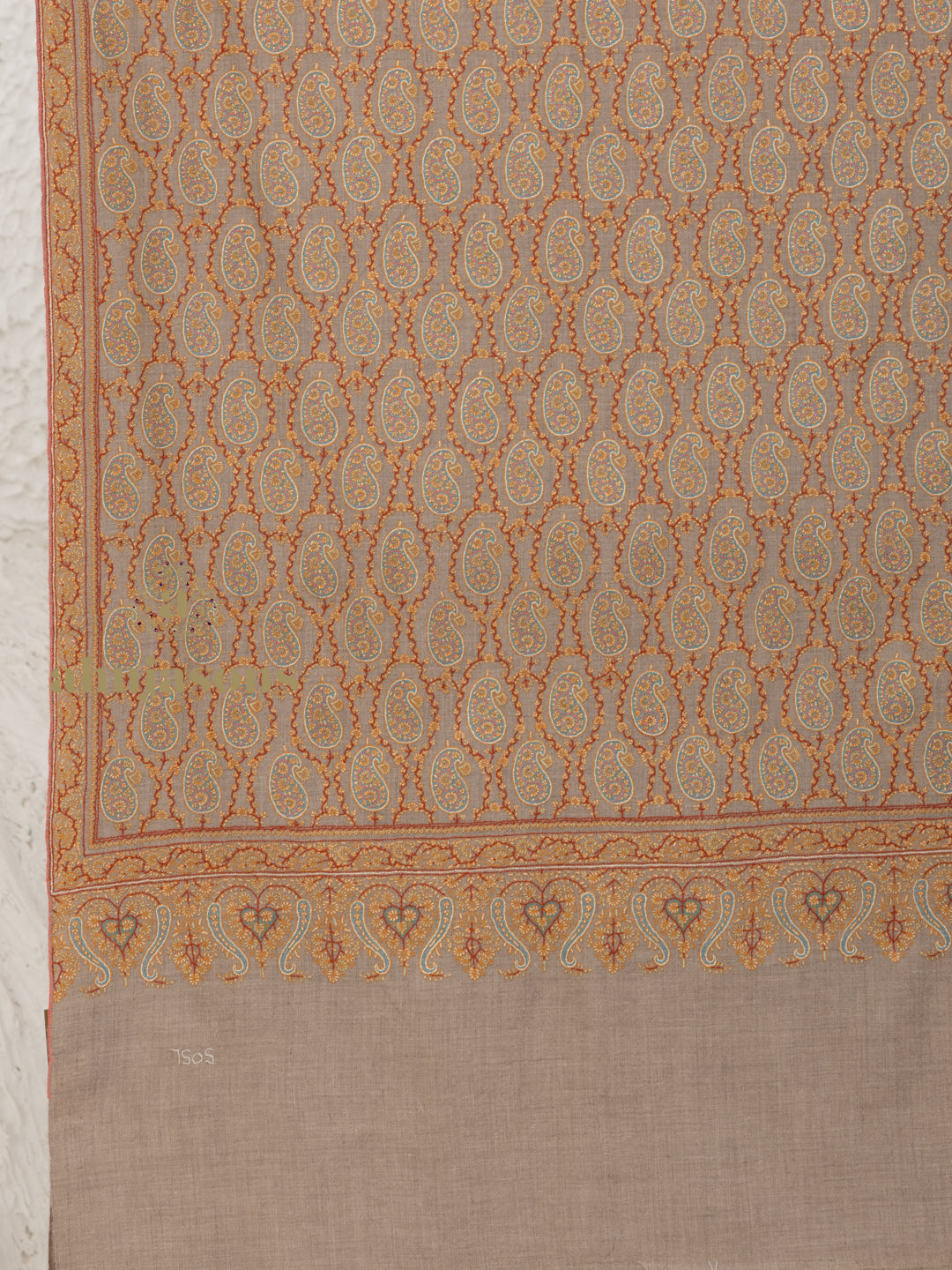 Beige Handloom Pure Pashmina Shawl — Jama in elegant finish