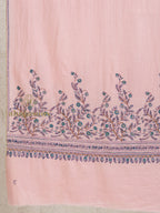 Baby Pink Handloom Pure Pashmina Stole featuring hand-finished Palla Stole detailing