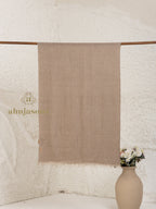 Beige Handloom Pure Pashmina Stole in a Solid