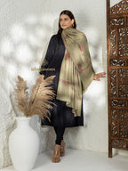 Brown Handloom Pure Pashmina Shawl — Paper Mache Jaal Embroidery in artisanal finish
