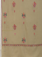 Brown Handloom Pure Pashmina Shawl — Paper Mache Jaal Embroidery in artisanal finish