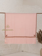 Baby Pink Handloom Pure Pashmina Shawl in a delicate Hashia Embroidery