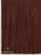 Brown Handloom Pure Pashmina Shawl showcasing refined Check Pattern detailing